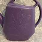 Garden Scene Plastic Watering Can With Embossed Leaves Purple Usa Nice 