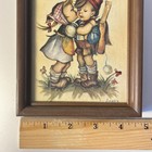 Pair Of  Adorable Vintage Hummel Framed Art Prints Evans Boy And Girl 5x4 Kiss 