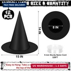 12 Pcs Halloween Witch Hats  Black Hanging Witch Hats Porch Yard Decor   Witch C