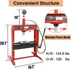 Big Red Aty12001r Torin Steel H-shape Hydraulic Garage shop Benchtop Press