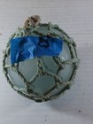 Japanese Glass Fishing Fish Net Float 3 1 2  W blue Green Color With Netting  7