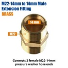 Pressure Washer Hose Coupler  M22-14mm Male To M22-14mm Male Solid Brass Exte   