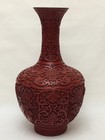 Fine Old Chinese Carved Cinnabar Lacquer Vase 12 -1 8 