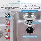 3 Pieces Kitchen Sink Stopper Strainer  Garbage Disposal Plug  Silver