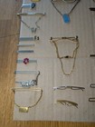 Vintage Lot  Of  45  Metal Tie Bar Clasps Clips Gold Silver Toned Cufflinks 