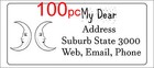 100 Personalised Return Address Label Custom Adhesive Sticker 56x25mm 2 Moons