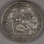 1891 Peru Silver 1 Sol