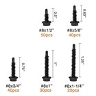 Self Tapping Screws For Metal  Assortment Pack With Driver  180 Pcs  Black Ox   