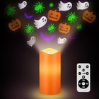 Flameless Candles Decorations Candles Projector Lights Colorful Led Halloween