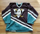 Anaheim Mighty Ducks Ccm Jersey Center Ice Authentic Blank Fight Strap Men Sz 48