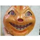 Bethany Lowe Happy Halloween Paper Mache Pumpkin Bucket - Large - Vintage Style