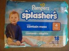 Pampers Spashers  Size 4  18 Ct  20-33 Lb  Contains Mess  Jumbo Pack