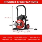 75ft 1 2 In Auto Feed Drain Cleaning Machine electric Drain Auger With 6 Cutter