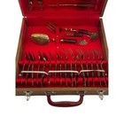 Vintage Siam Thailand 29-piece Nickel Bronze Flatware Set In Velvet-lined Box
