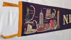 Vintage New York City Souvenir Pennant Statue Liberty Rca Empire State Building