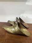 Pair Antique South American Spanish Colonial Brass Horse Stirrups 19th Century