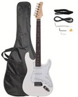 Beginner - White   White - Par - Strat Style Electric Guitar- What A Deal  Win  