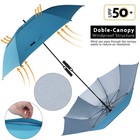 62 Inch Extra Large Golf Umbrella Double Canopy Automatic Open Sun Rain Stick   
