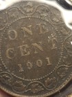 1901 Canada One 1 Cent Victoria Large Penny Coin