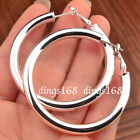 Designer Inspired Solid 925 Sterling Silver Classic 5mm Thick Tube Hoop Earrings