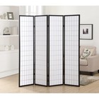 4 Panel Oriental Shoji Screen   Room Divider  Black