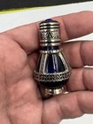 Vintage Miniature Cobalt Blue Glass Genie Perfume Bottle With Roller Top