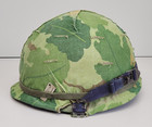 1970s Vietnam War Era U s  Military M1 Combat Helmet Mitchell Camo Cover   Liner