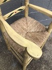 Antique Doll High Chair Old Rush Seat Monterey  Painted Woven Rustic