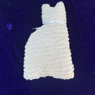 Vintage Chenille Colorful Pastel Handmade Kitty Cat Pillow Ribbon Detail