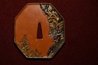 Tsuba Kozuka Japanese Antique Copper Natsuo Hawk Design Kanzan Sign Meiji Period