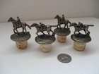 Lot Of 4 Blanton s Single Barrel Bourbon Whiskey Horse   Jockey Cork Stoppers