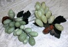 Vintage Chinese Polished Green White Jade Stone Grapes Bunches Clusters  2  Roc