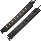 1u Rack Mount Surge Protection  8 Outlet Pdu Power Strip  Metal Mountable Out   