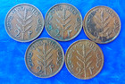 Complete Set Of Israel Palestine 2 Mils British Mandate - Lot Of 5 Coins Xf
