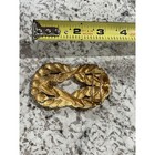 1980s Vintage Brass gold Tone Gay Boyer Rope Belt Buckle Womens