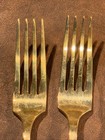 x4  Vintage Dirigold Dirilyte Goldware Empress Flatware 7 75     Dinner Forks Rd