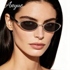 Unisex Retro Oval Sunglasses Y2k Metal Frame Vintage 90s Sun Glasses Uv400