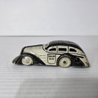 Louis Marx Black   Beige Tricky Taxi Wind-up Tin Litho Toy Car Vintage 