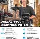 Nitro Max Kit Electric Drum Set With Quiet Mesh Pads  10  Dual Zone Snare  Bluet