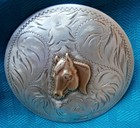 Vintage Sterling Silver Gold Horse Head 2-1 2 In  Saddle Horn Cap