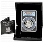 2020 Alderney  the Three Graces  2oz Silver Proof Five Pounds   Pcgs Pr70 Graded