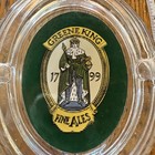 Vintage Greene King Fine Ales 1799 Royal Image Oval Glass Advertising Ashtray