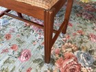 Vtg Antique Art Deco Upholstered Vanity Bench Stool Wood Wooden Chair