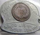 1908 Indian I Am Your Mascot Encased Cent Keep Me And Never Go Broke