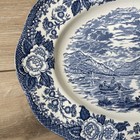 Vintage Royal Warwick Lochs Of Scotland Blue   White Large 14    Oval Platter