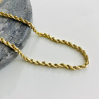 10k Real Yellow Gold Rope Anklet Bracelet  3mm Rope Bracelet 9 Inches  - Bc133