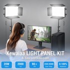 2 Pack Led Video Light With Barndoor  20w Bi-color Led Studio Lights Panel  2   