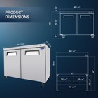 48  Commercial Undercounter Refrigerators 14 1 Cu ft With Smooth Casters Etl