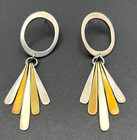 Vintage Sterling Silver 925 Mexico Taxco Fringe Post Statement Earrings