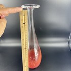 Vintage Hand Blown Bottle Vase Long Neck Red Spots Hand Made Glass Vase Signed